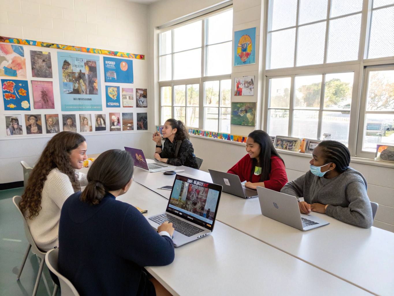 Adult learners engaged in a digital skills workshop